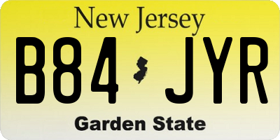 NJ license plate B84JYR