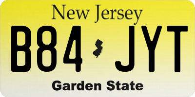 NJ license plate B84JYT