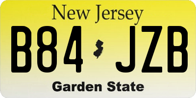 NJ license plate B84JZB