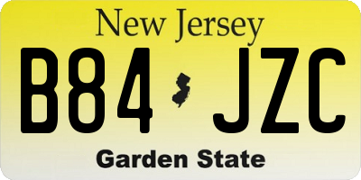 NJ license plate B84JZC