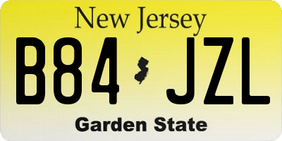 NJ license plate B84JZL