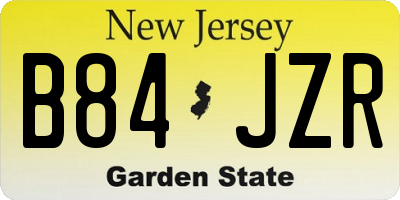 NJ license plate B84JZR