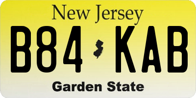 NJ license plate B84KAB