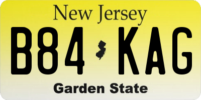 NJ license plate B84KAG