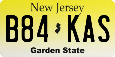 NJ license plate B84KAS