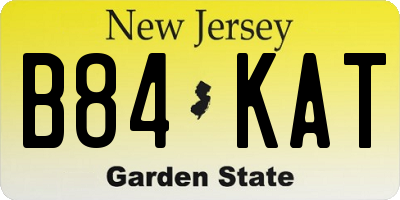 NJ license plate B84KAT