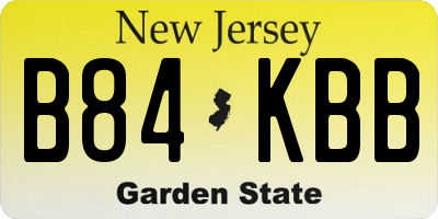 NJ license plate B84KBB