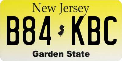 NJ license plate B84KBC