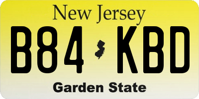 NJ license plate B84KBD