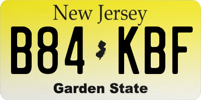 NJ license plate B84KBF