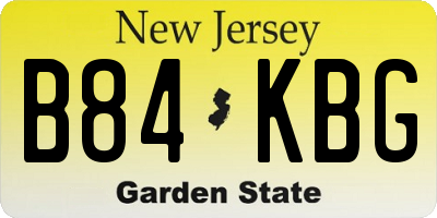 NJ license plate B84KBG