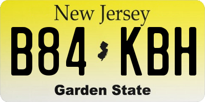 NJ license plate B84KBH