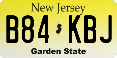 NJ license plate B84KBJ
