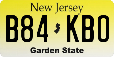 NJ license plate B84KBO