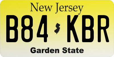 NJ license plate B84KBR