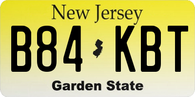 NJ license plate B84KBT