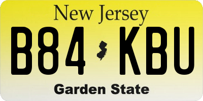 NJ license plate B84KBU