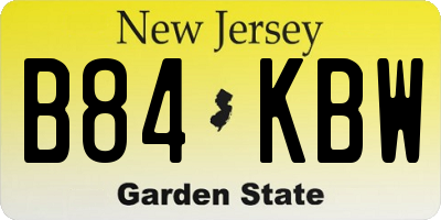 NJ license plate B84KBW
