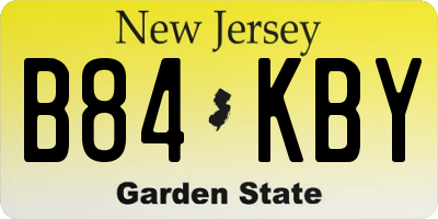 NJ license plate B84KBY