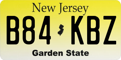 NJ license plate B84KBZ
