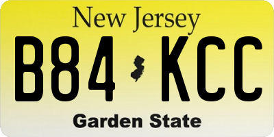 NJ license plate B84KCC