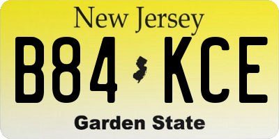 NJ license plate B84KCE