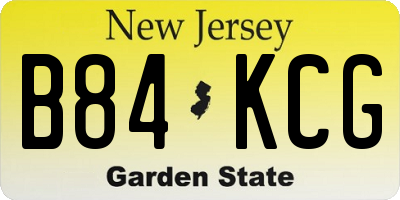 NJ license plate B84KCG