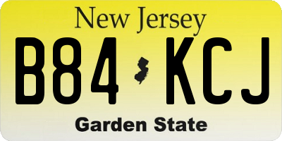 NJ license plate B84KCJ