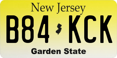 NJ license plate B84KCK