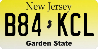 NJ license plate B84KCL