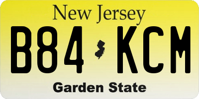 NJ license plate B84KCM