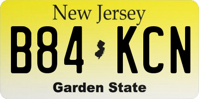 NJ license plate B84KCN