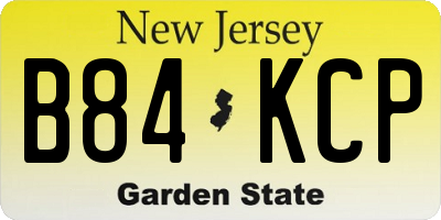 NJ license plate B84KCP