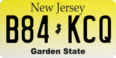 NJ license plate B84KCQ