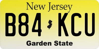 NJ license plate B84KCU