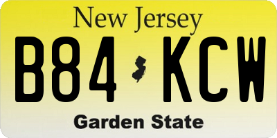 NJ license plate B84KCW