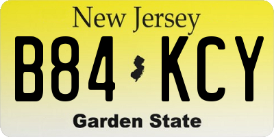 NJ license plate B84KCY