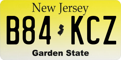 NJ license plate B84KCZ