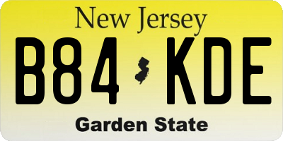 NJ license plate B84KDE