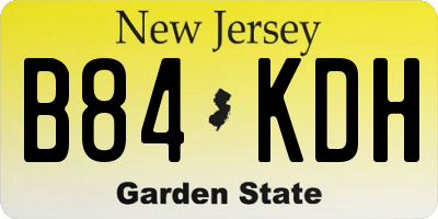 NJ license plate B84KDH