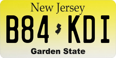 NJ license plate B84KDI