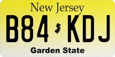 NJ license plate B84KDJ