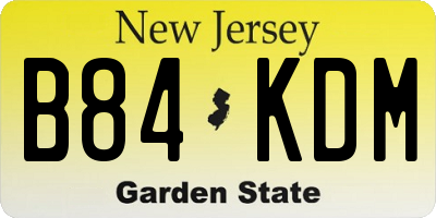 NJ license plate B84KDM