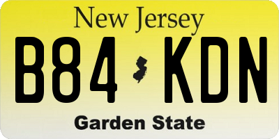 NJ license plate B84KDN
