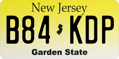 NJ license plate B84KDP