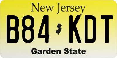 NJ license plate B84KDT