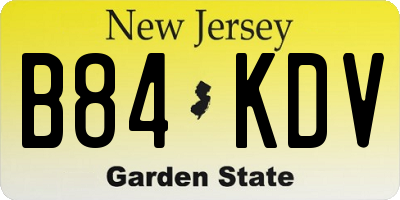 NJ license plate B84KDV