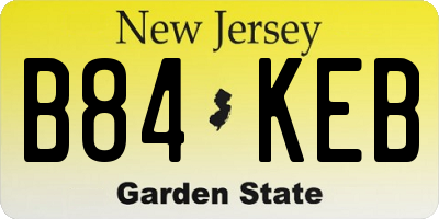 NJ license plate B84KEB