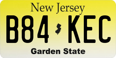 NJ license plate B84KEC