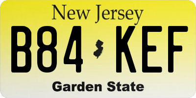 NJ license plate B84KEF